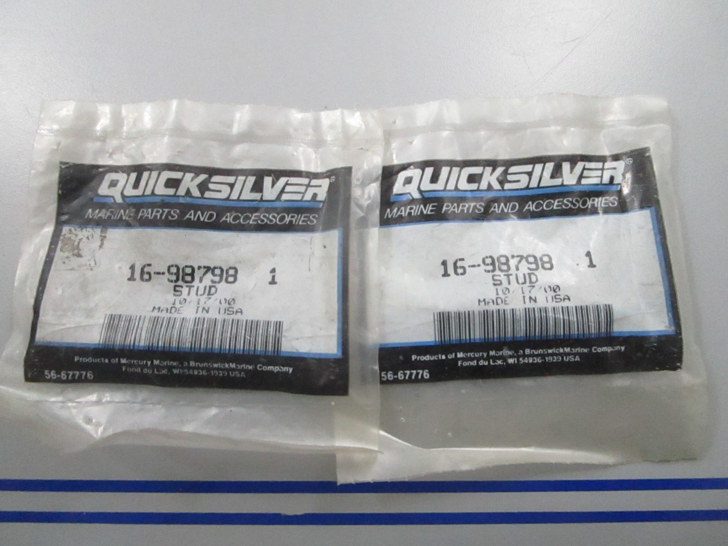*NEW OEM* (LOT OF 2) 0810 Mercury Quicksilver Stud 16-98798