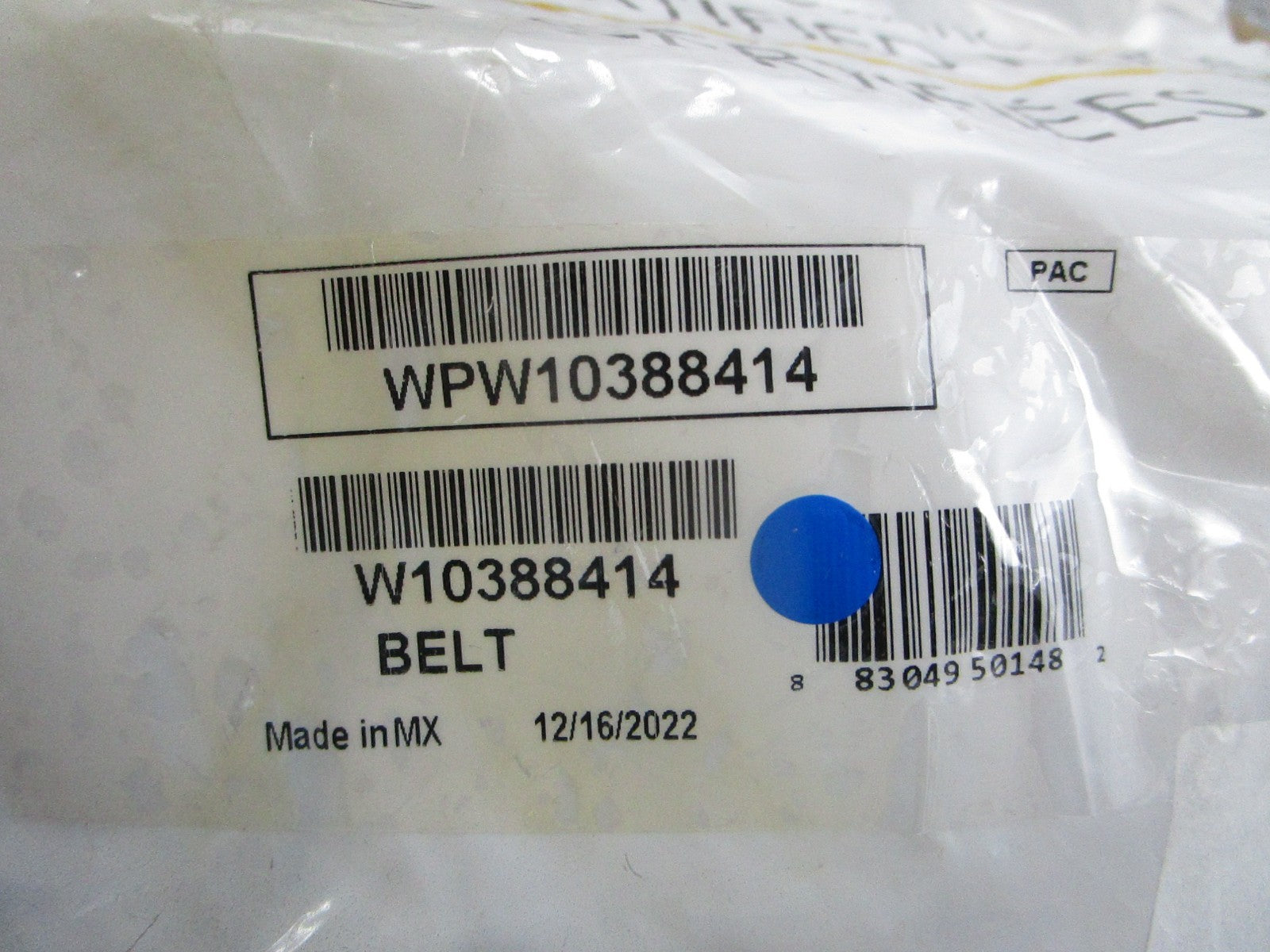 NEW OEM WPW10388414 Whirlpool Belt 0810