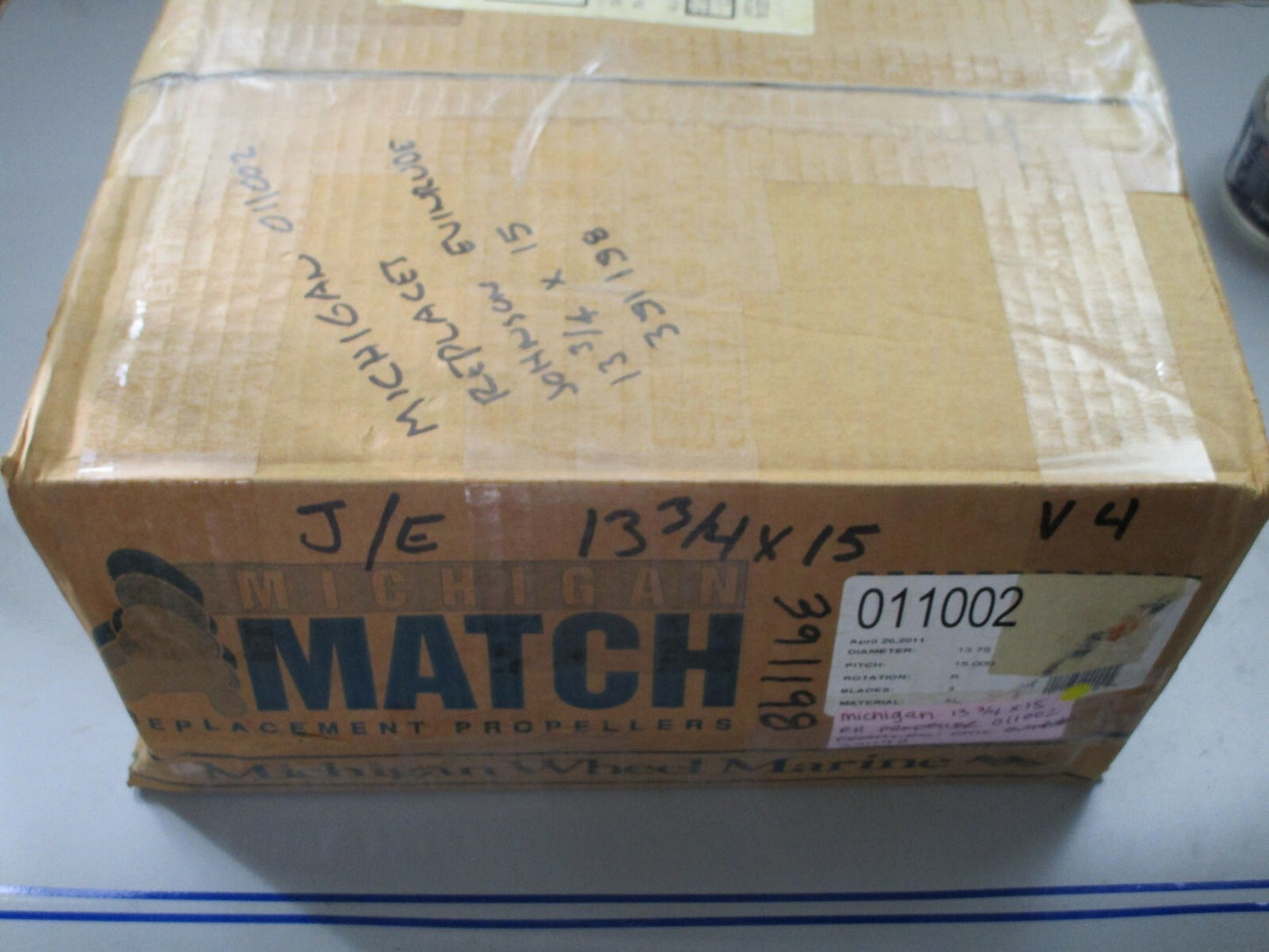 *NEW* 0820 Michigan 13¾ × 15 RH Propeller 011002 Replaces: 391198