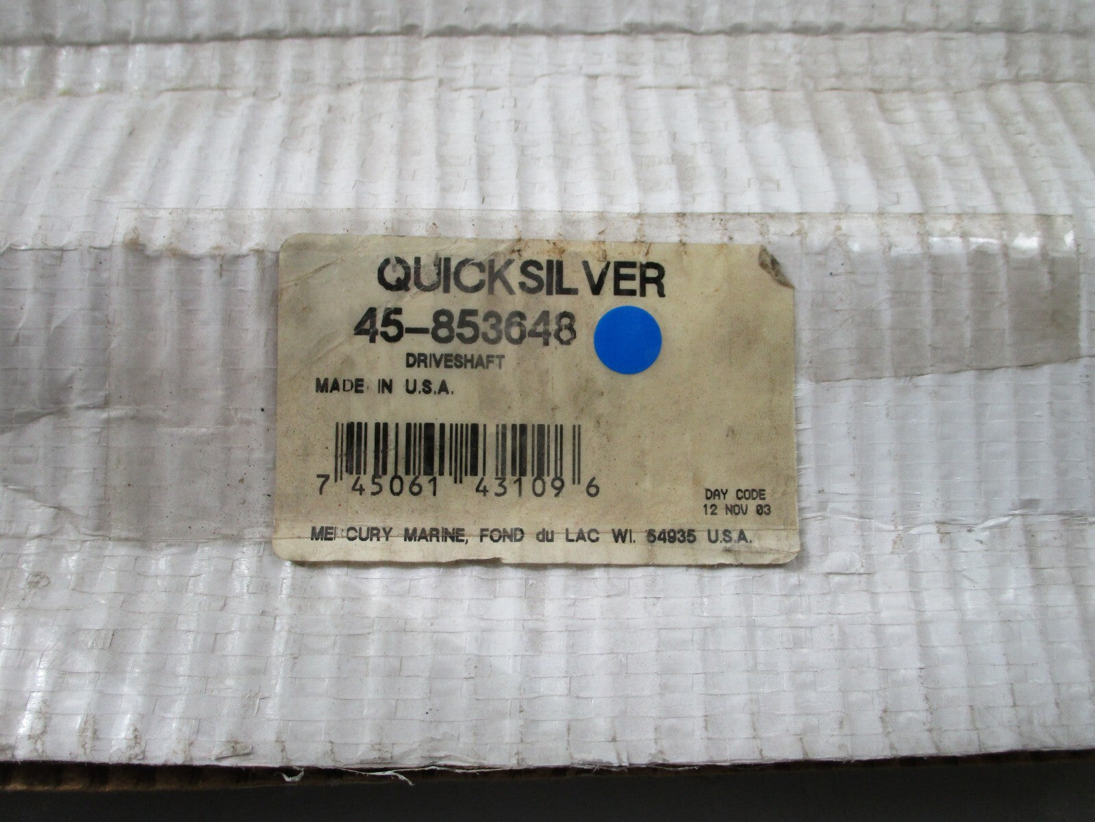 *NEW OEM* 0820 Mercury Quicksilver Drive Shaft 45-853648