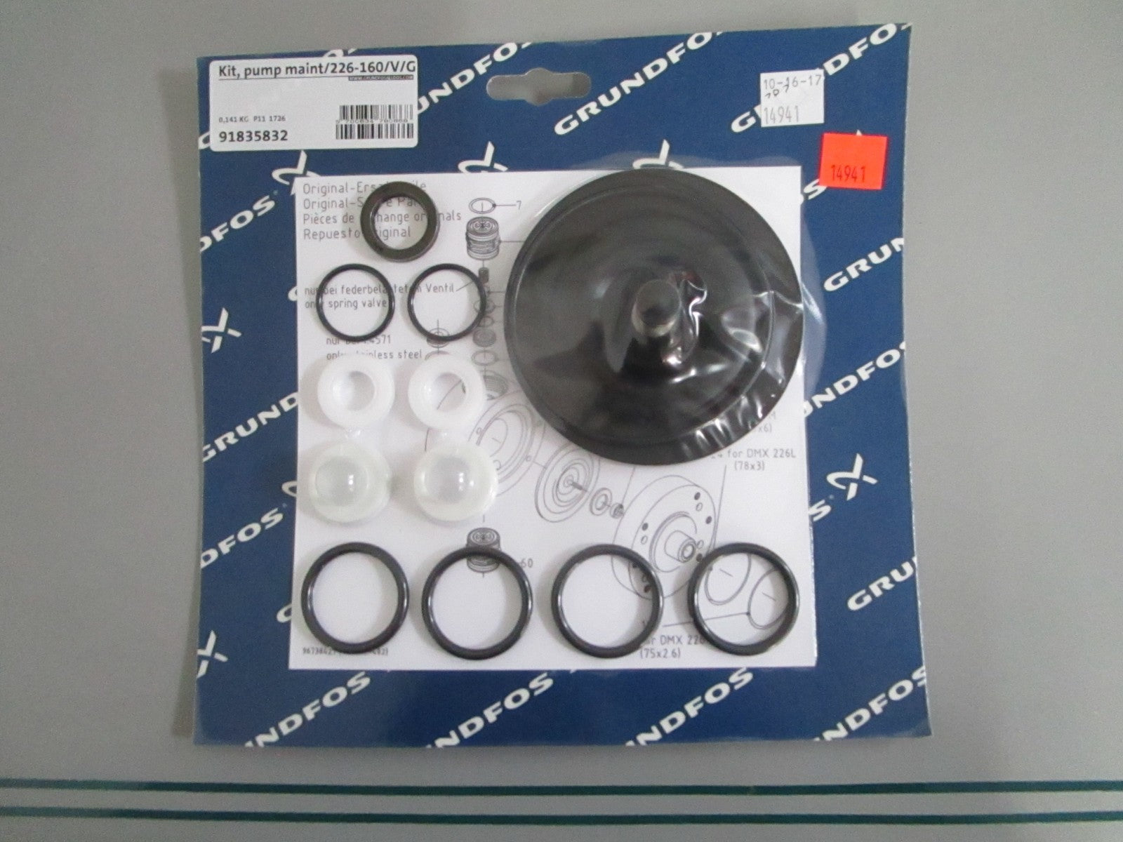 Grundfos 91835832 Pump Maintenance Kit DME 226-160 Viton NOS NEW OEM 0820