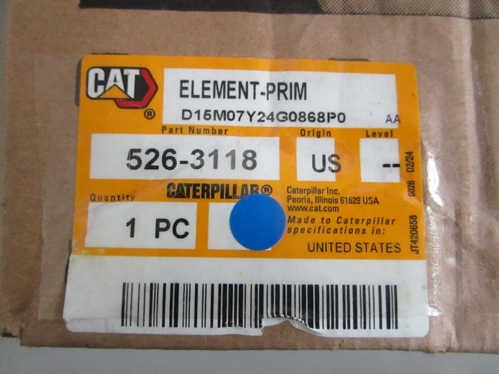 *NEW OEM* 0820 CAT Primary Element 526-3118