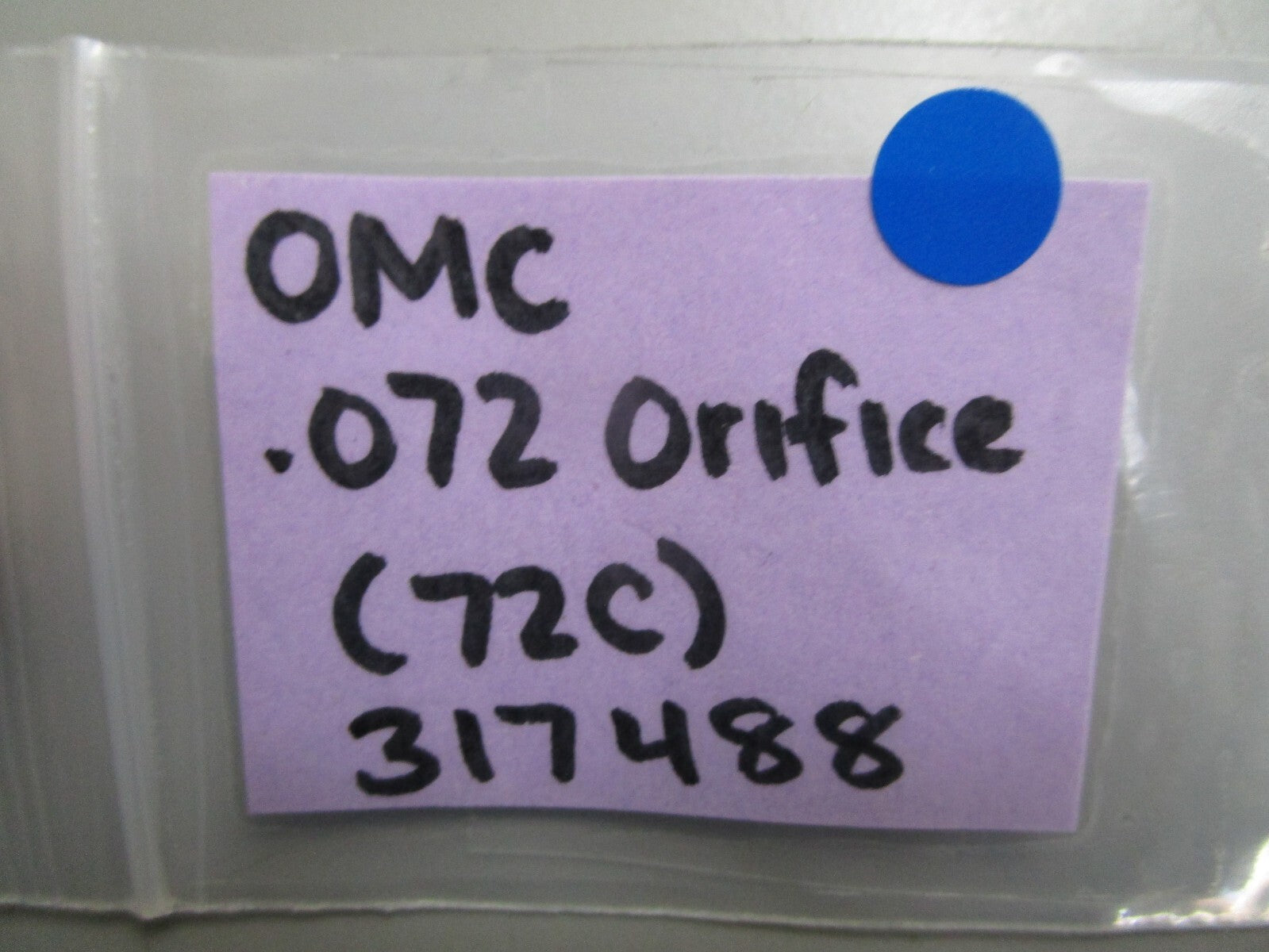 *NEW OEM* 0720 OMC Johnson Evinrude .072 (72C) Orifice 317488 0317488