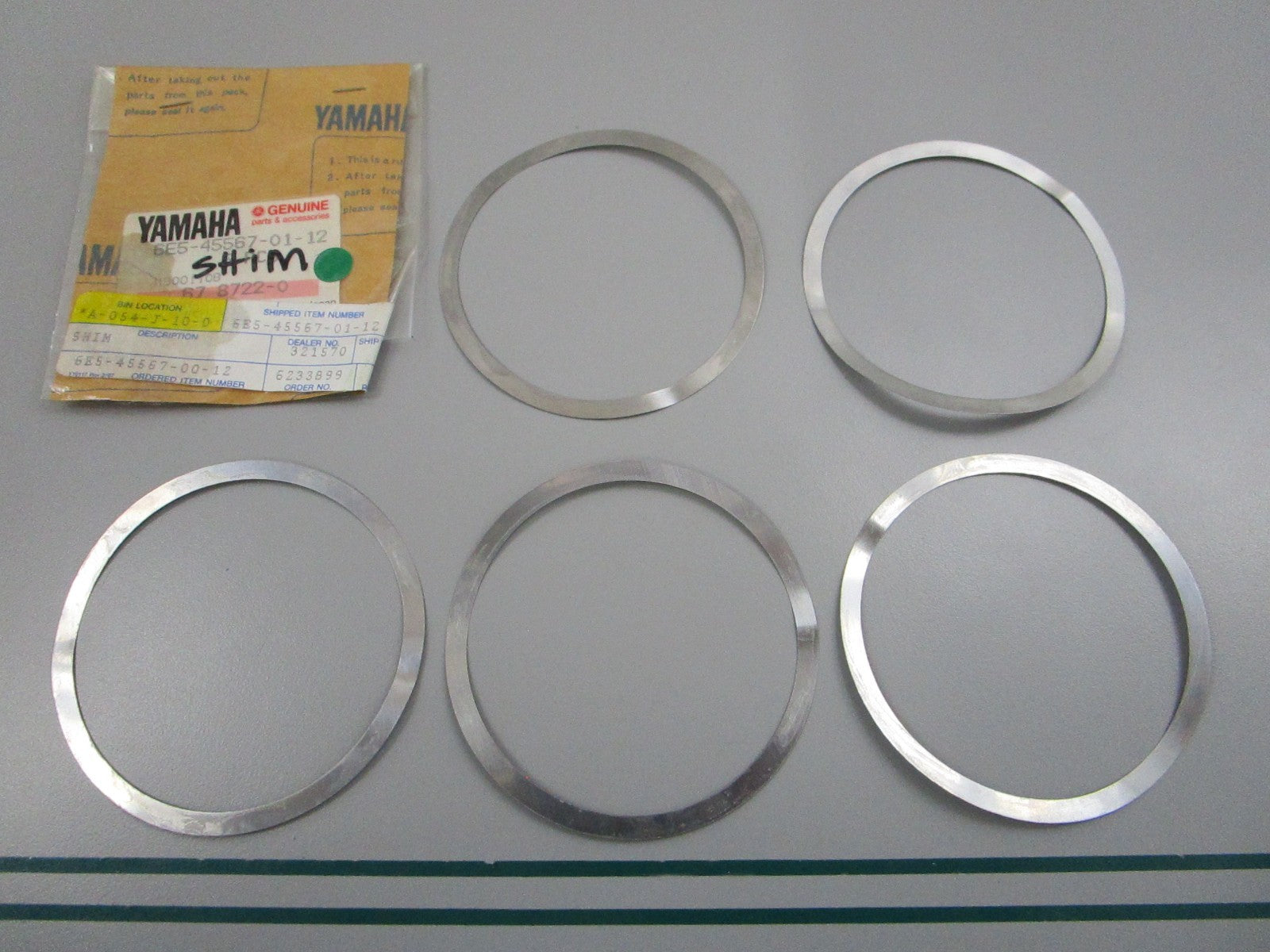 NEW OEM  (LOT OF 5) 6E5-45567-01-12 Yamaha Shim 0810