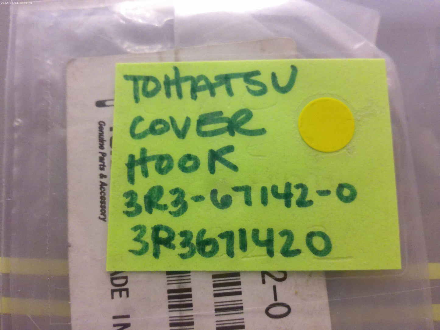 *NEW OEM* 0810 Tohatsu Cover Hook 3R3-67142-0 3R3671420
