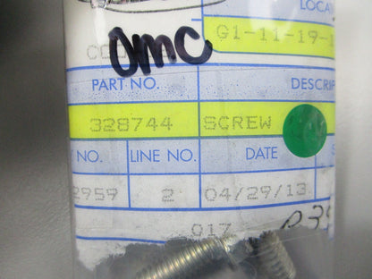 NEW OEM (LOT OF 2) 328744 0328744 OMC Johnson Evinrude Screw 0810