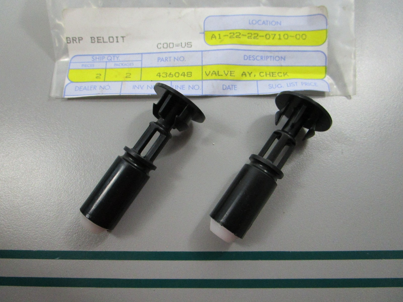 NEW OEM (LOT OF 2) 436048 0436048 OMC Johnson Evinrude Check Valve Assembly 0810