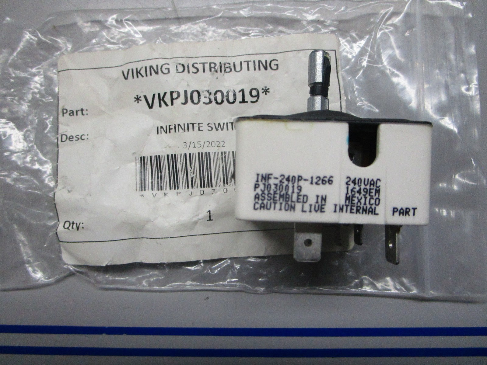 *NEW OEM* 0820 Viking Infinite Switch VKPJ030019 PJ030019