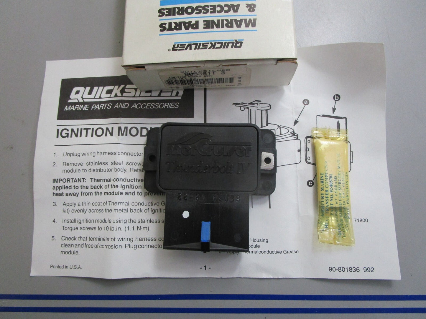 *NEW OEM* 0820 Mercury Quicksilver Ignition Module 805361T3
