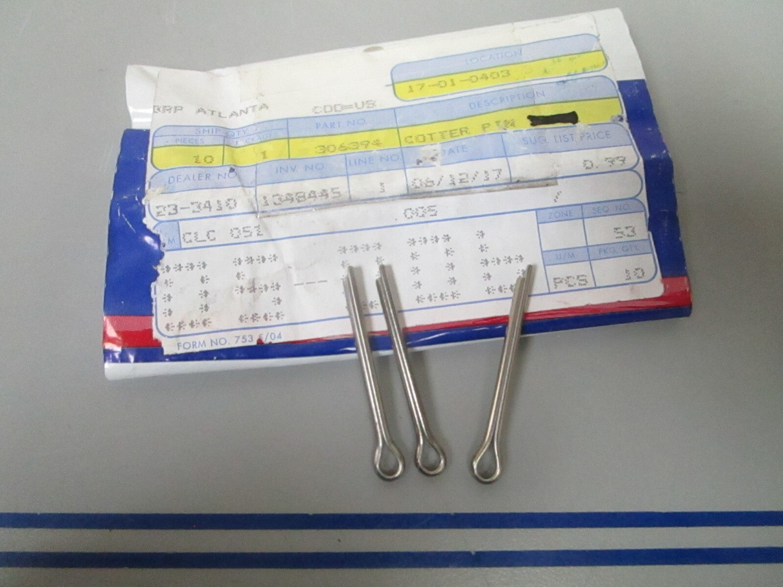 *NEW OEM* (LOT OF 3) 0810 OMC Johnson Evinrude Cotter Pin 306394 0306394