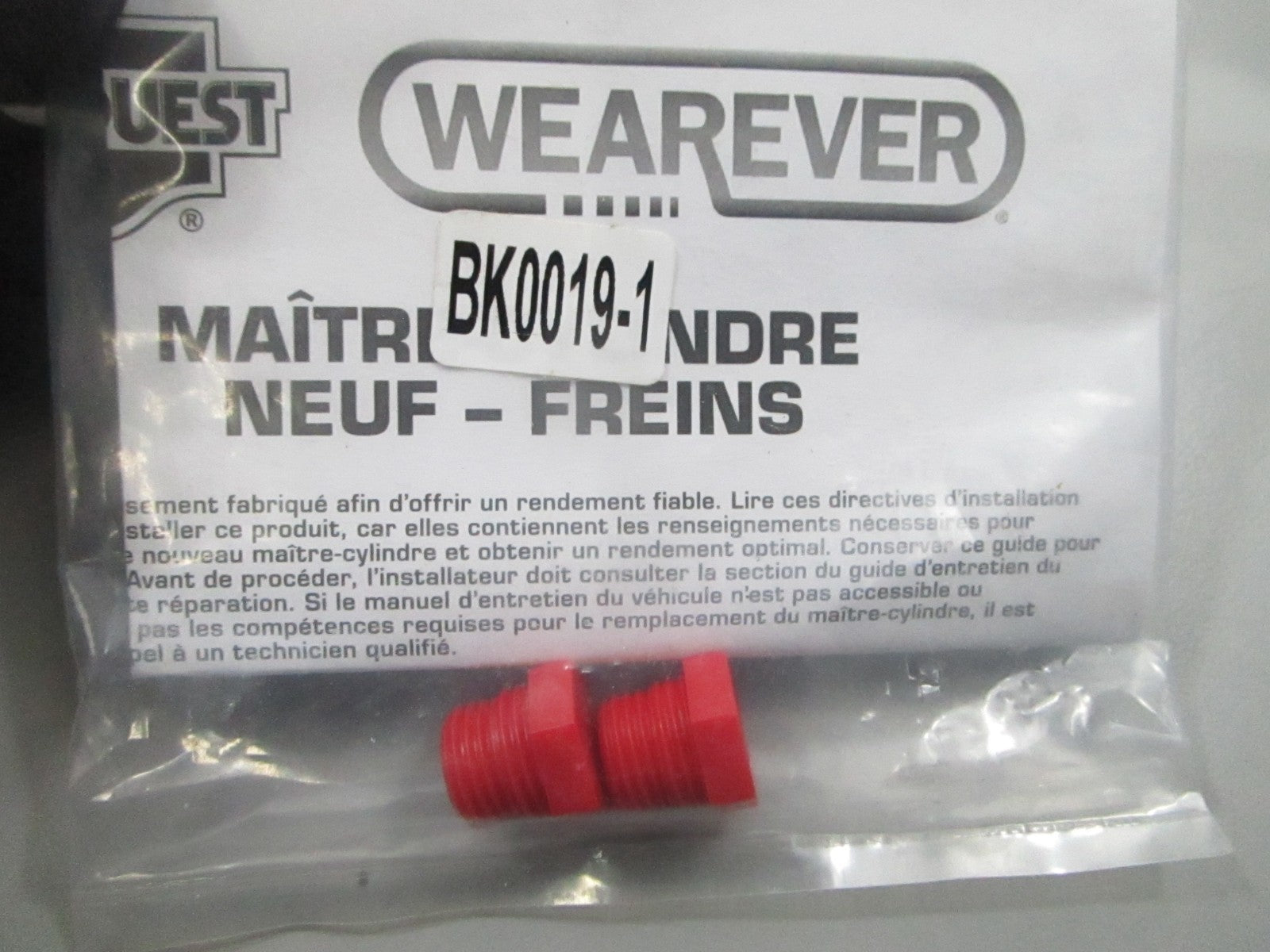 NEW Carquest Wearever MCA630035 New Master Brake Cylinder 0720