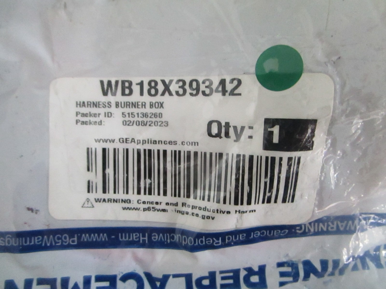 GE WB18X39342 Harness Burner Box Gas Range Wiring Genuine NEW OEM 0820