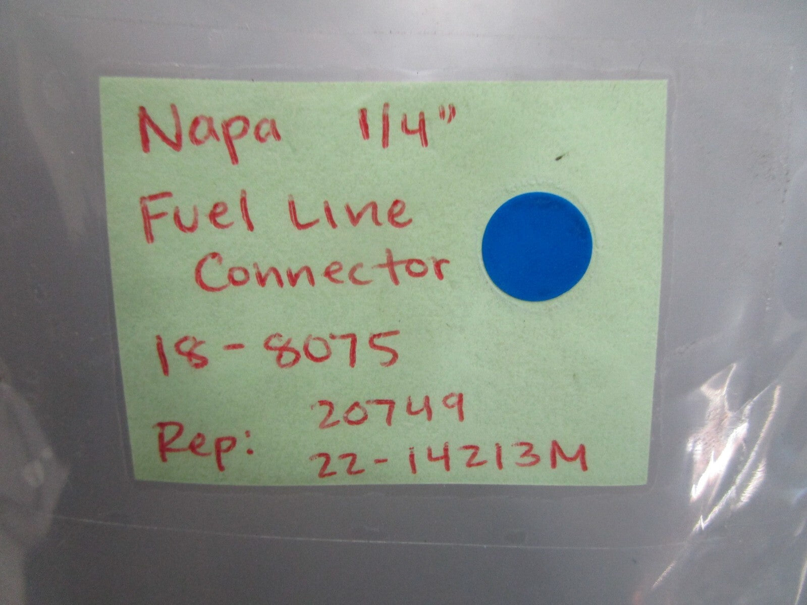 *NEW* 0820 Napa ¼" Fuel Line Connector 18-8075 Replaces: 20749 22-14213M