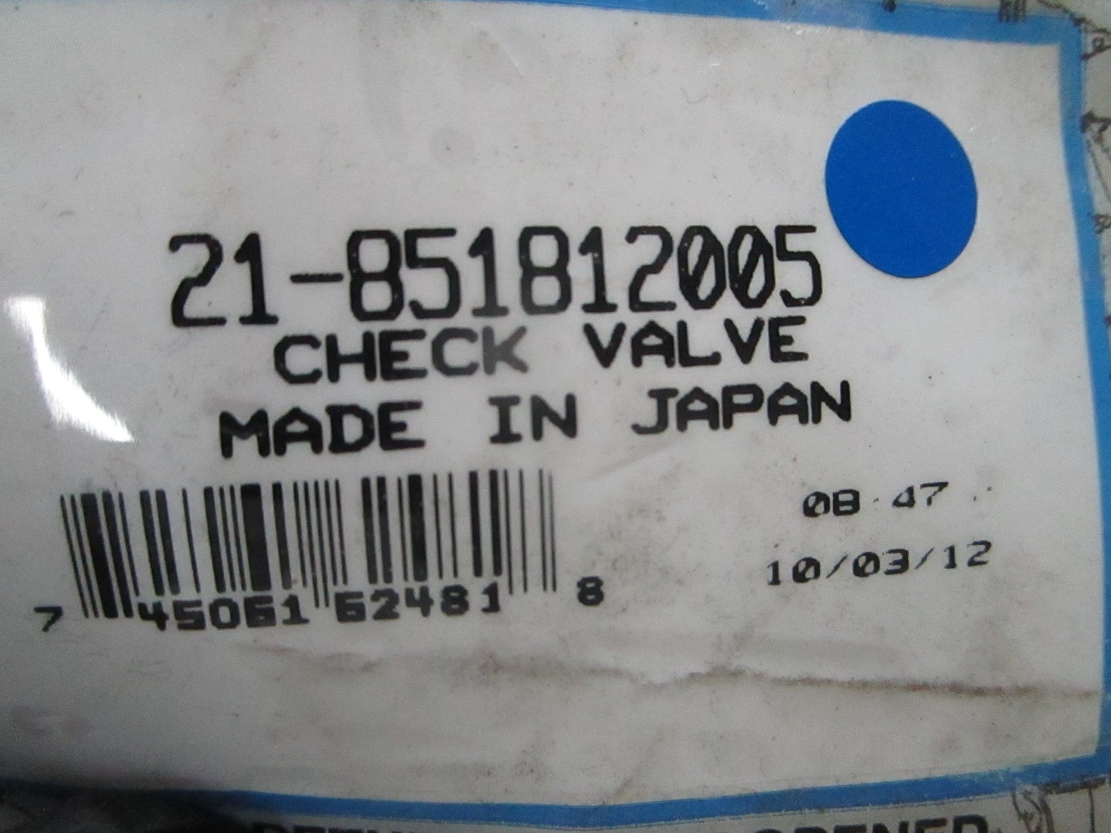 *NEW OEM* 0810 Mercury Quicksilver Check Valve 21-851812005