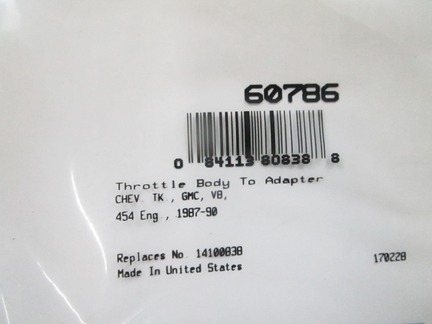 *NEW* 0810 Fel-Pro Gasket 60786
