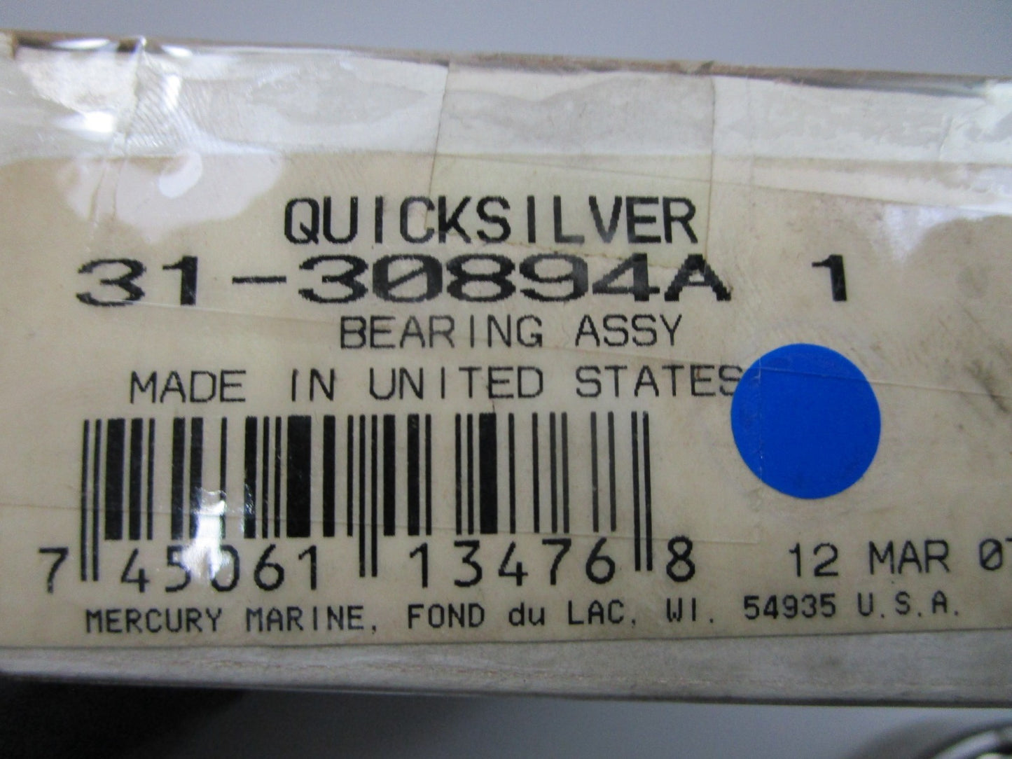 *NEW OEM* 0810 Mercury Quicksilver Bearing Assembly 31-30894A 1