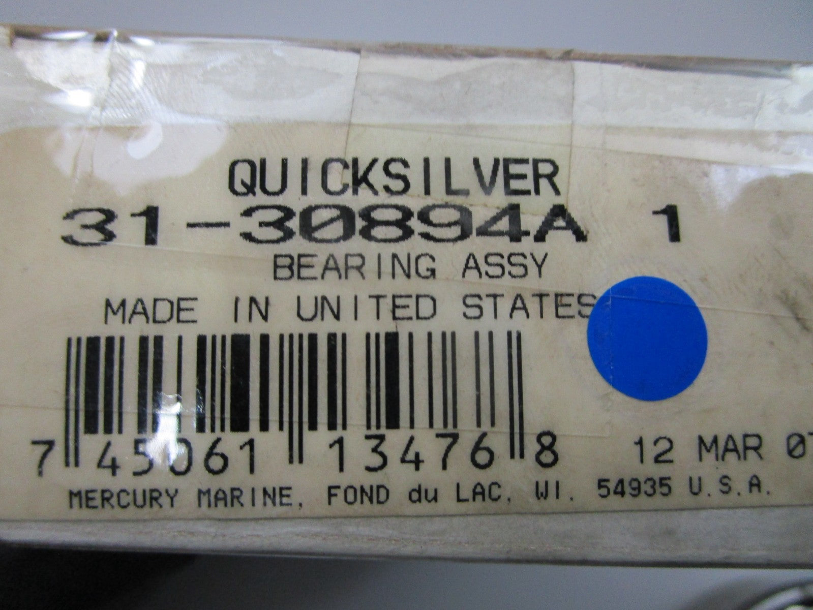*NEW OEM* 0810 Mercury Quicksilver Bearing Assembly 31-30894A 1