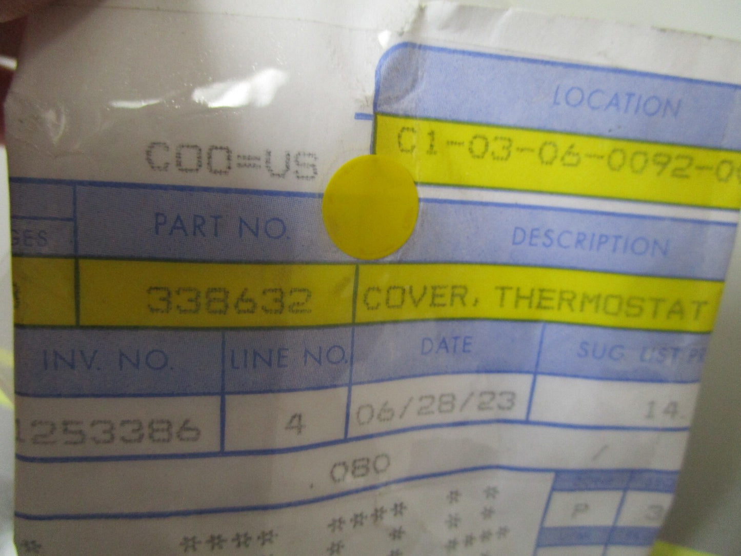 *NEW OEM* 0810 OMC Johnson Evinrude Thermostat Cover 338632 0338632