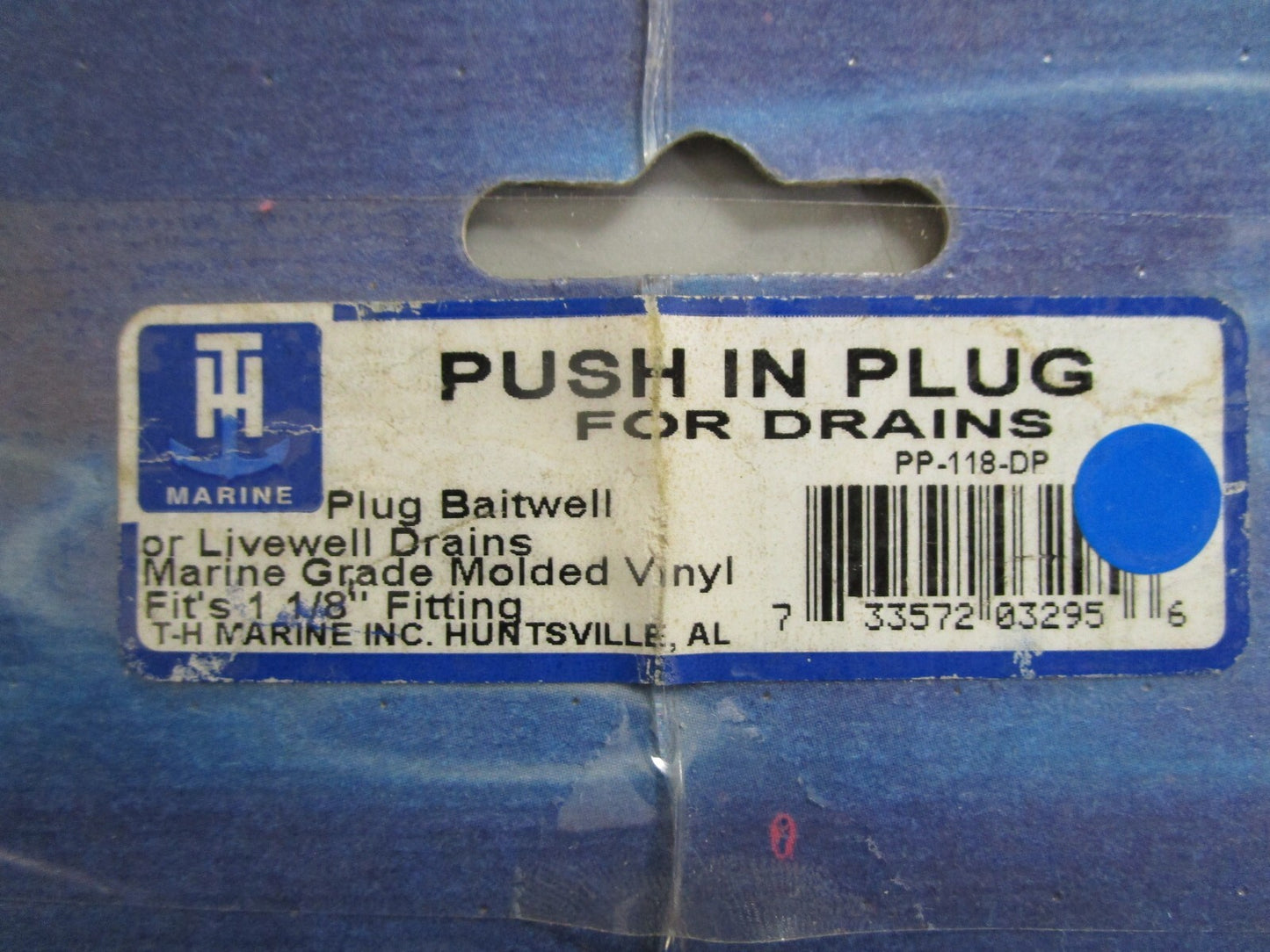 *NEW* 0820 TH Marine Push-In Plug for Drains PP-118-DP