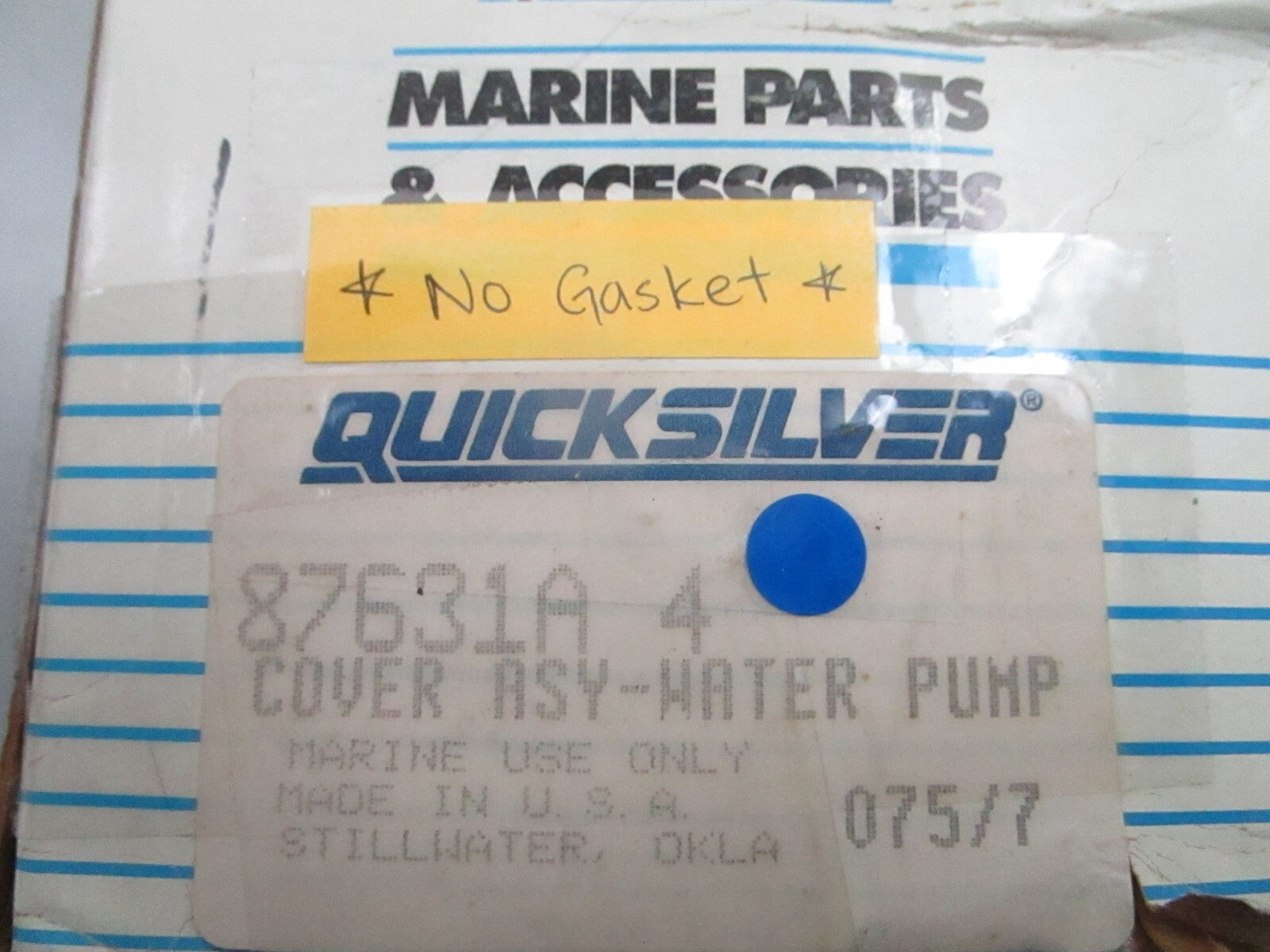 *NEW OEM* 0810 Mercury Quicksilver *No Gasket* W/P Cover Assembly 87631A 4