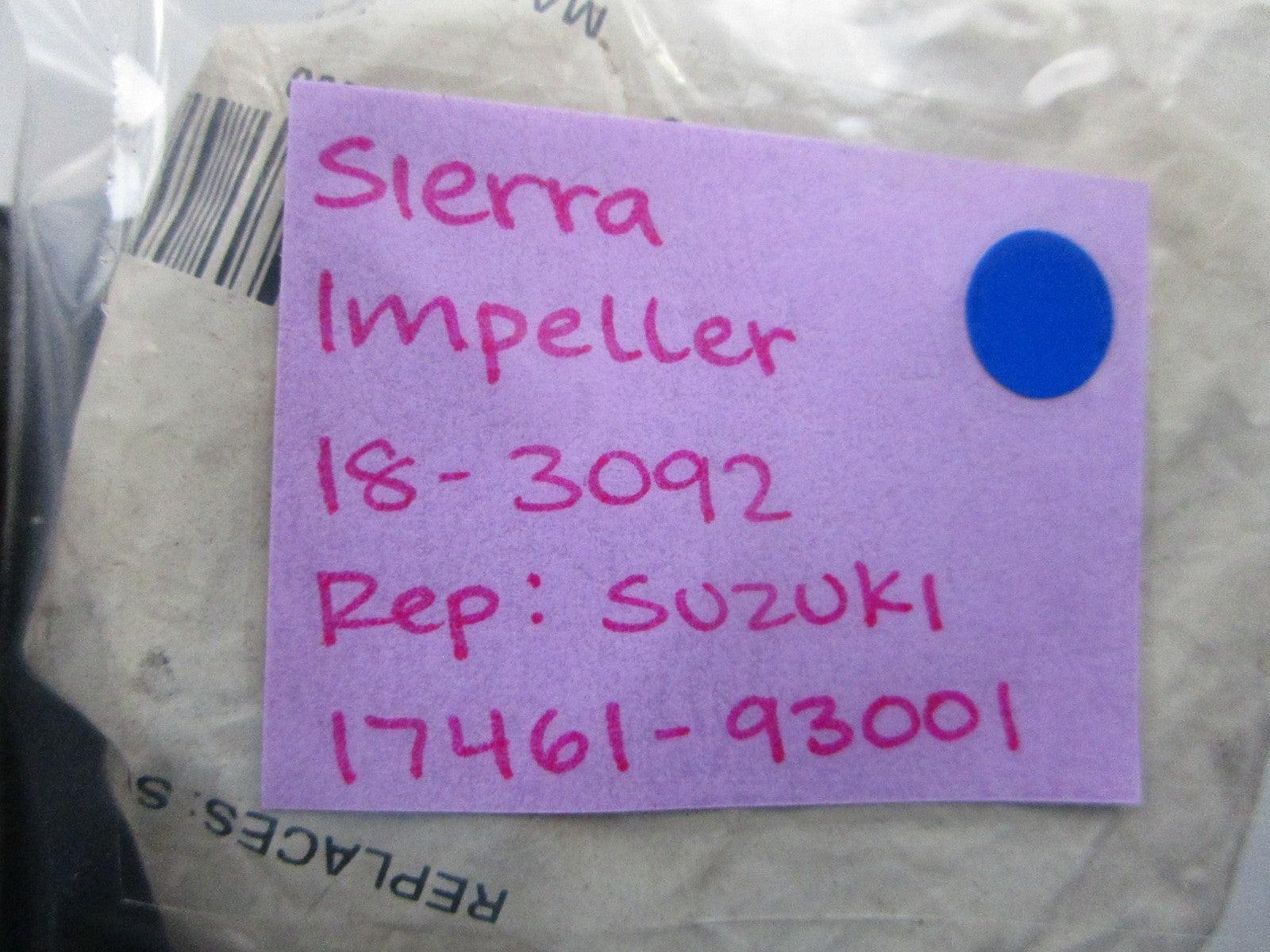 NEW 18-3092 Replaces: Suzuki 17461-93001 Sierra Impeller 0810