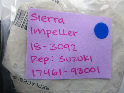 NEW 18-3092 Replaces: Suzuki 17461-93001 Sierra Impeller 0810