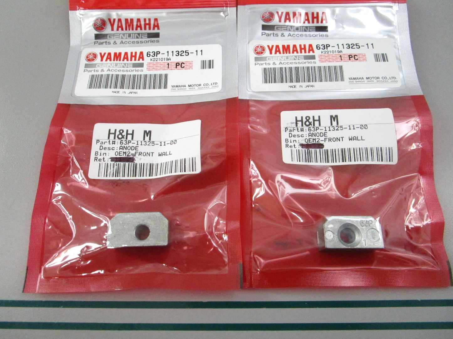 NEW OEM (LOT OF 2) 63P-11325-11-00 Yamaha Anode 0810
