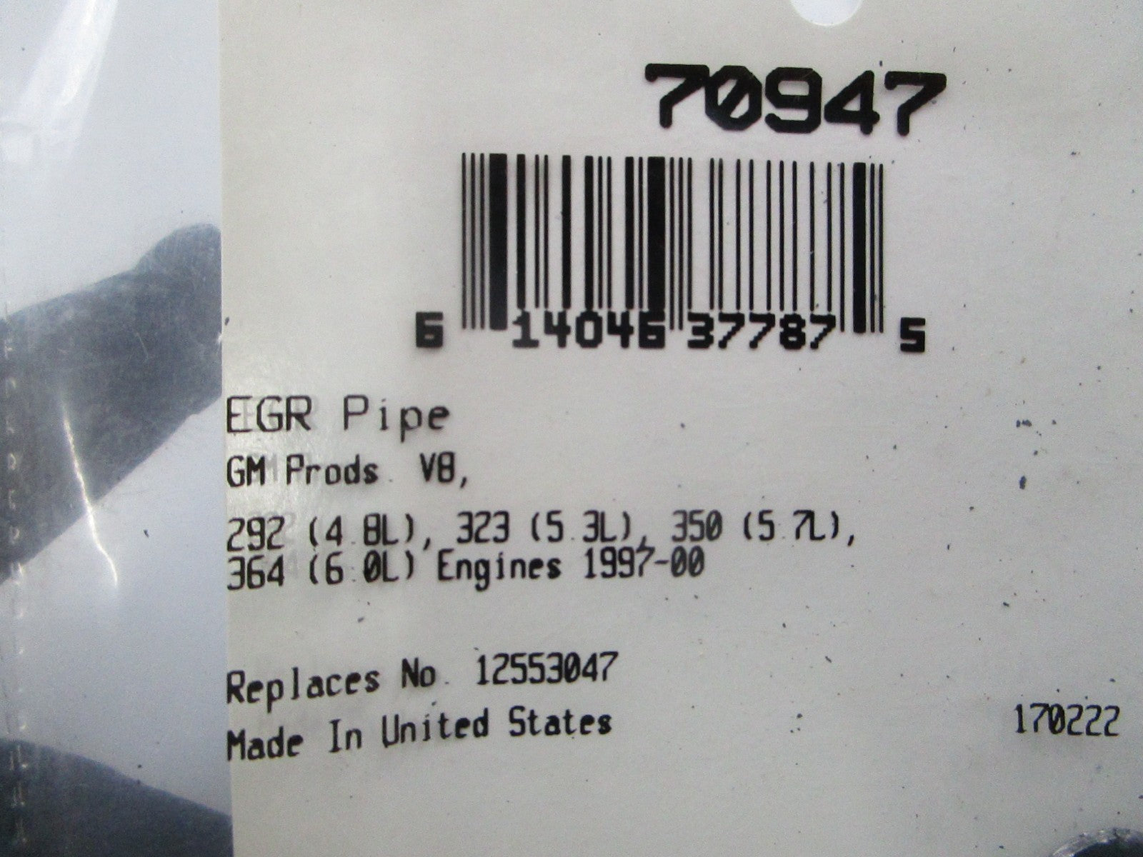 *NEW* 0810 Fel-Pro EGR Pipe Gasket 70947