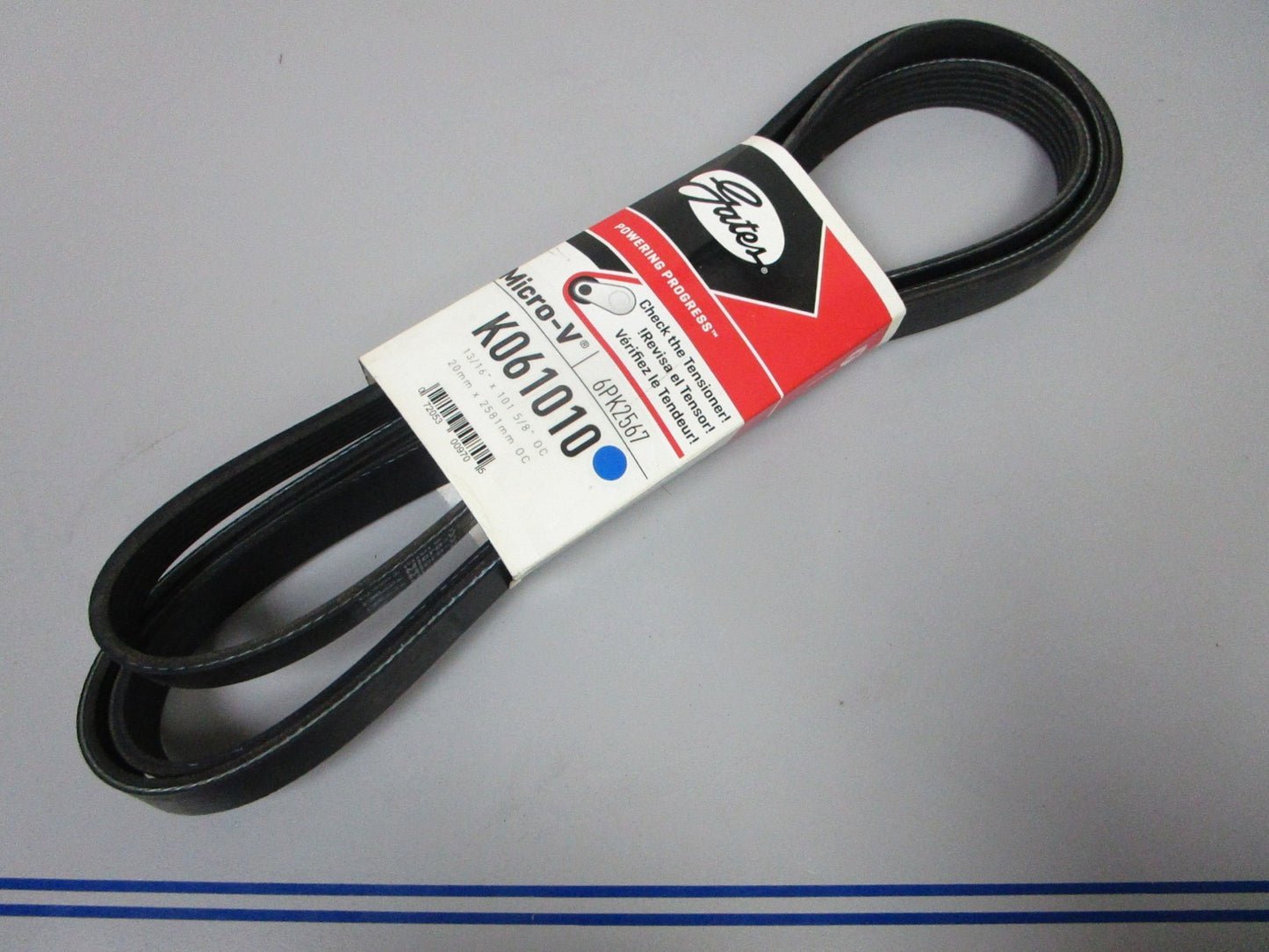 NEW K061010 Gates Micro-V 13/16" x 101 ⅝" Serpentine Belt 0720