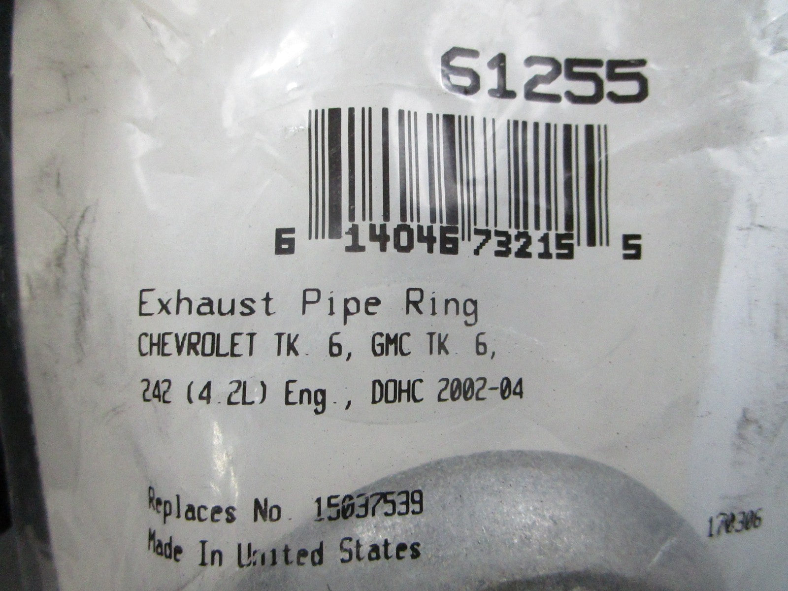 *NEW* 0810 Fel-Pro Exhaust Pipe Ring 61255