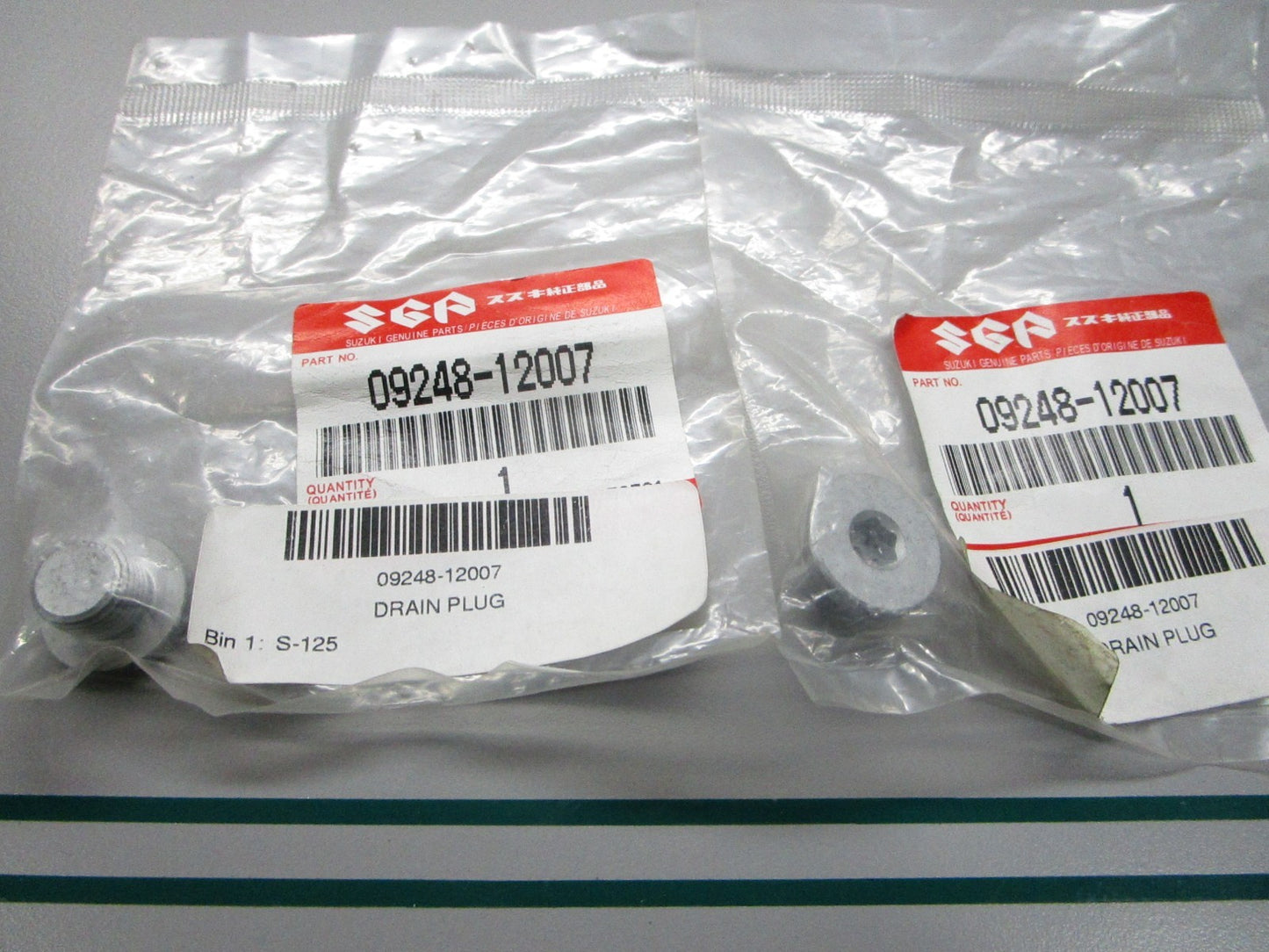 NEW OEM (LOT OF 2) 09248-12007 Suzuki Drain Plug 0810