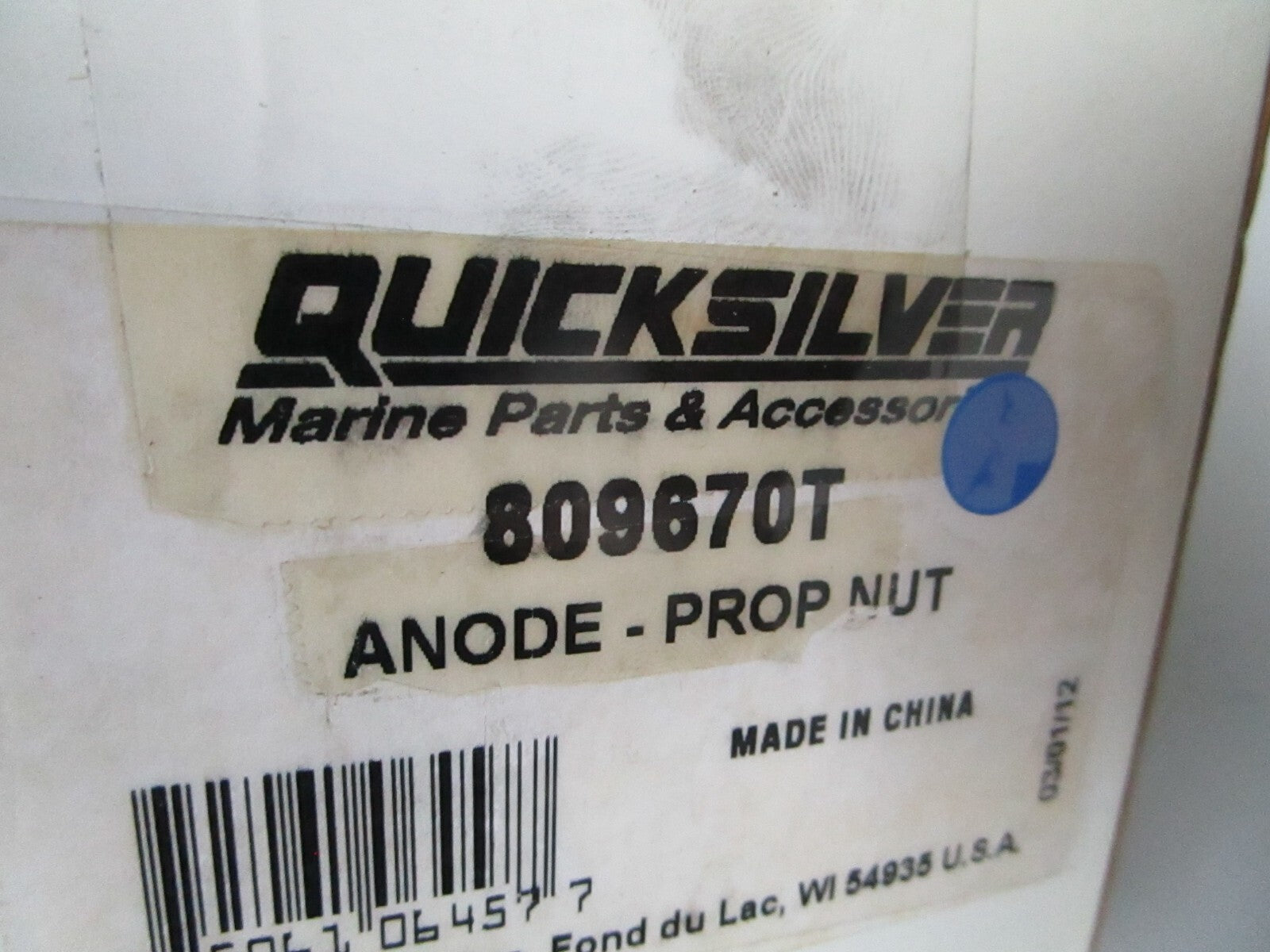 *NEW OEM* 0720 Mercury Quicksilver Prop Nut Anode 809670T