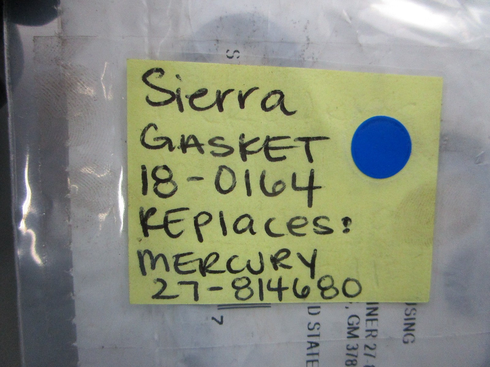 NEW 18-0164 Replaces: Mercury 27-814680 Sierra Gasket 0810
