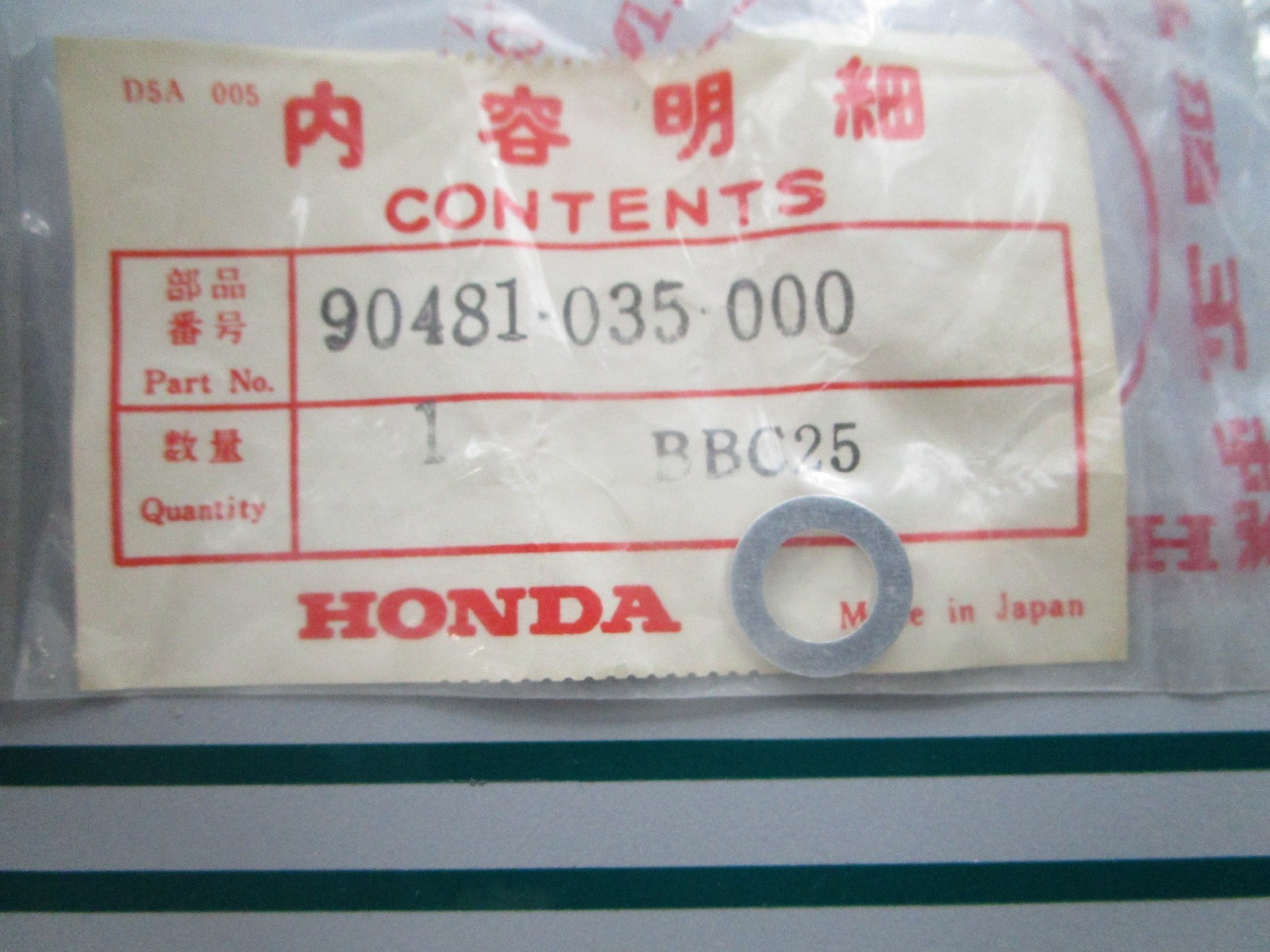 NEW OEM 90481-035-000 Honda 8mm Washer 0810