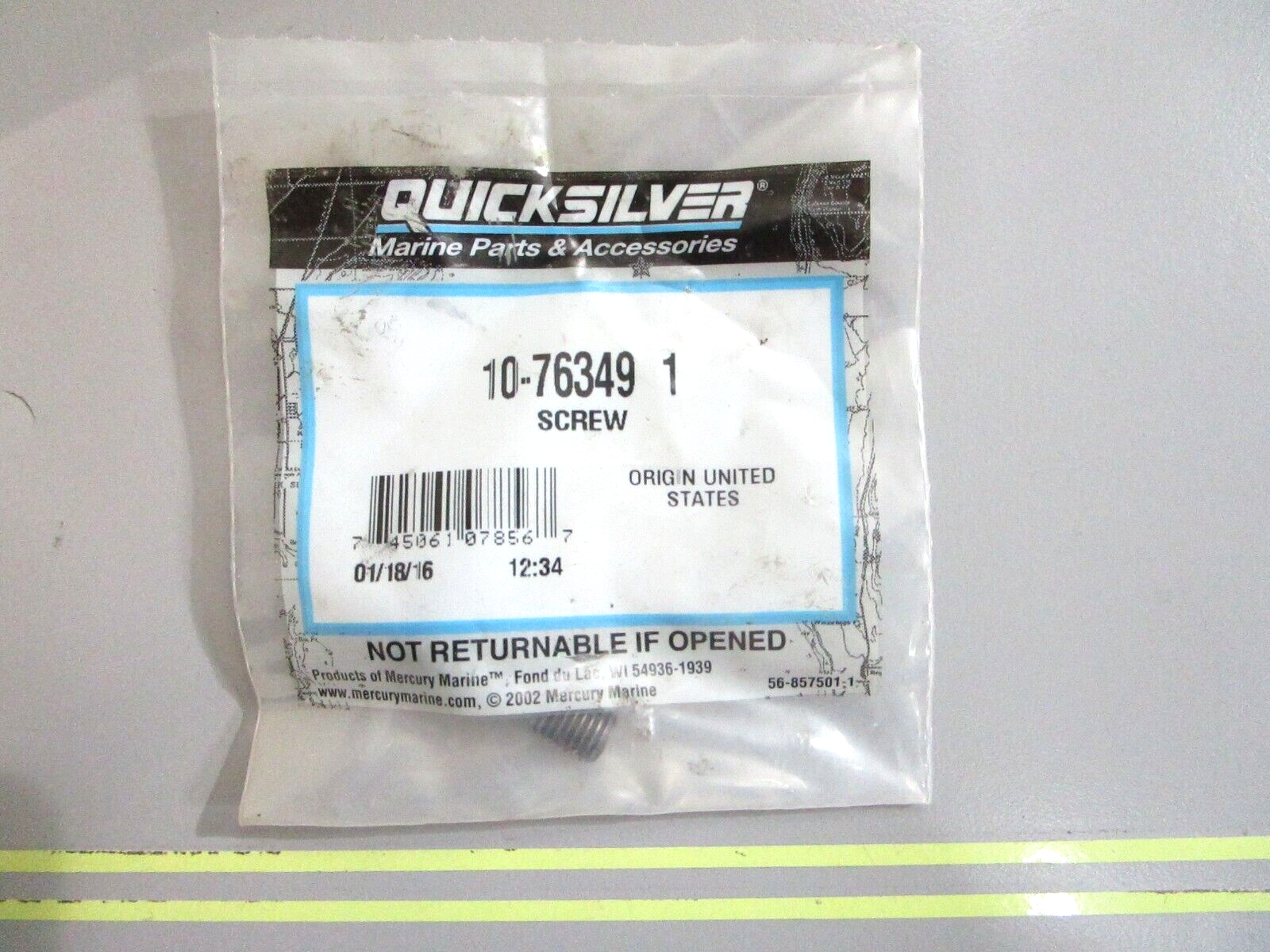 *NEW OEM* 0750 Mercury Quicksilver SCREW 10-76349 1