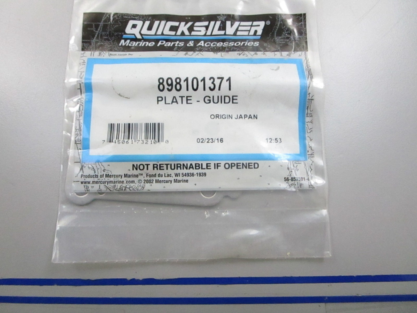 *NEW OEM* 0810 Mercury Quicksilver Guide Plate 898101371