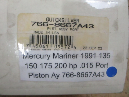 *NEW OEM* 0780 Mercury Mariner 1991 135 150 175 200 Port Piston .015 8667A43