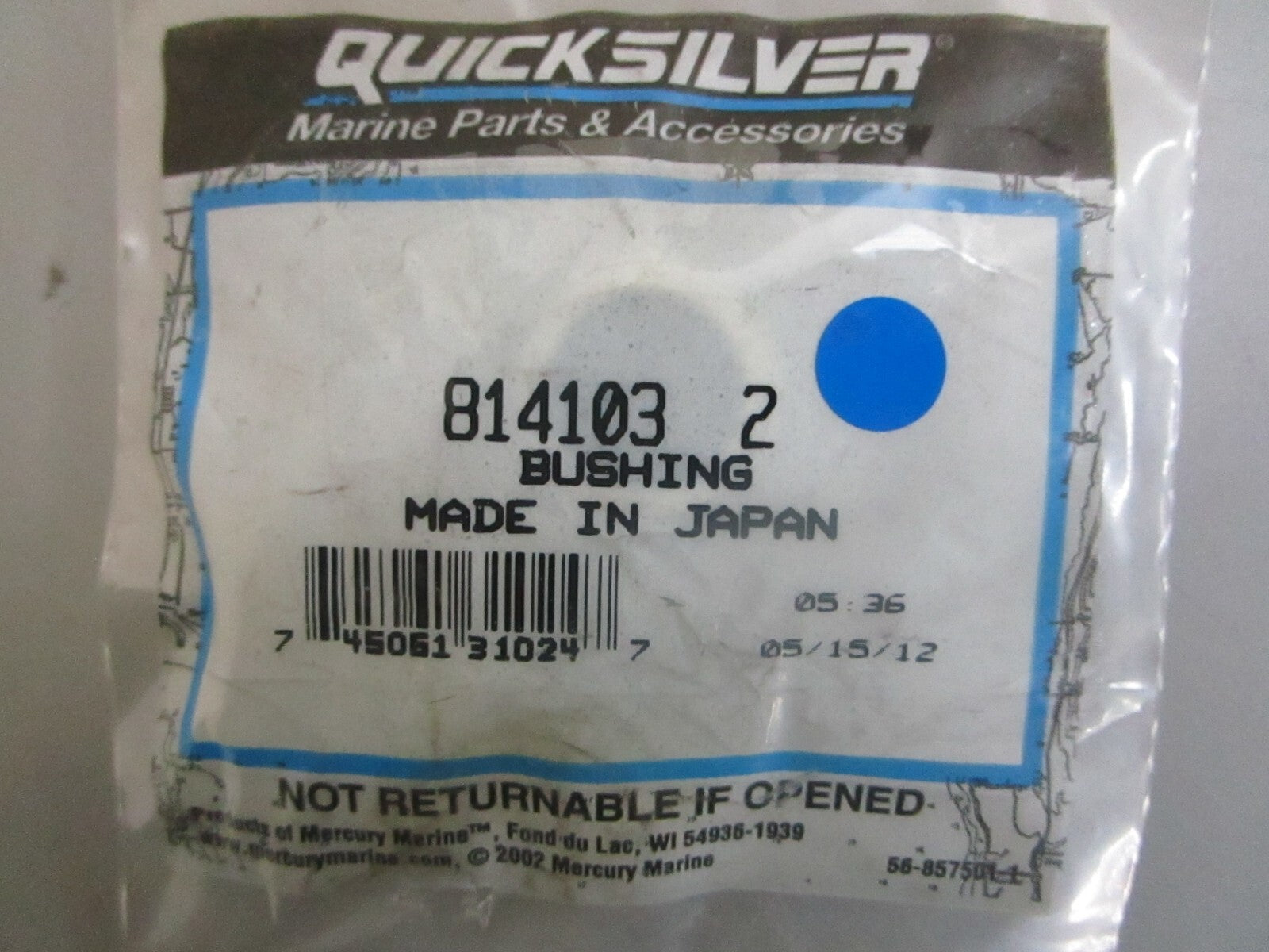 *NEW OEM* 0810 Mercury Quicksilver Bushing 814103 2