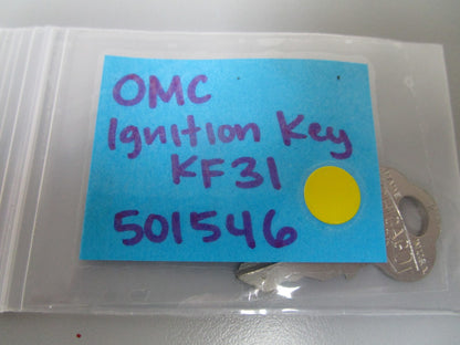 *NEW OEM* 0810 OMC Johnson Evinrude Ignition Key KF31 501546 0501546