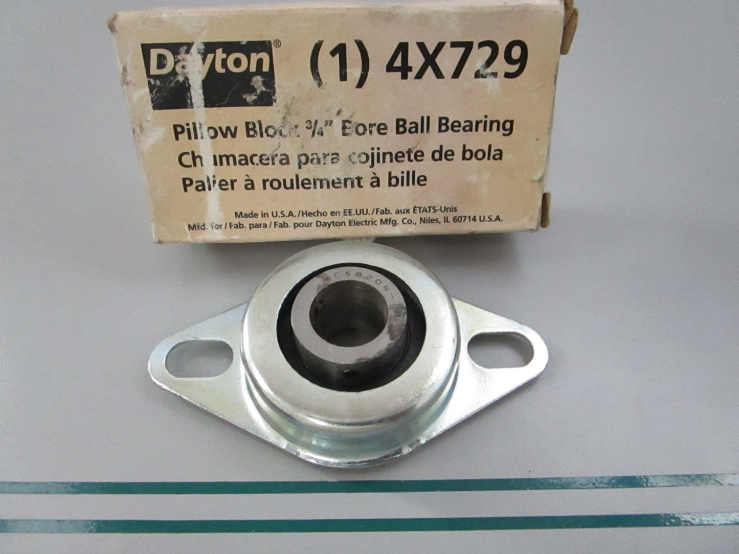 NEW 4X729 Dayton Pillow Block 3/4" Bore Ball Bearing 0810