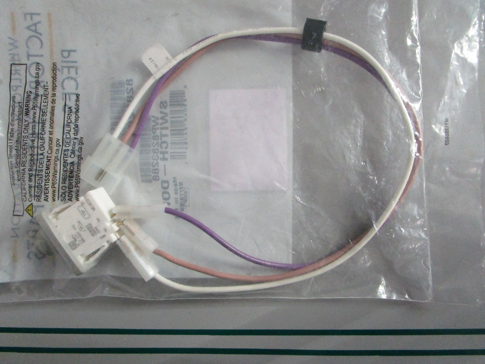 NEW OEM WP8283288 8283288 Whirlpool Dryer Door Switch 0820