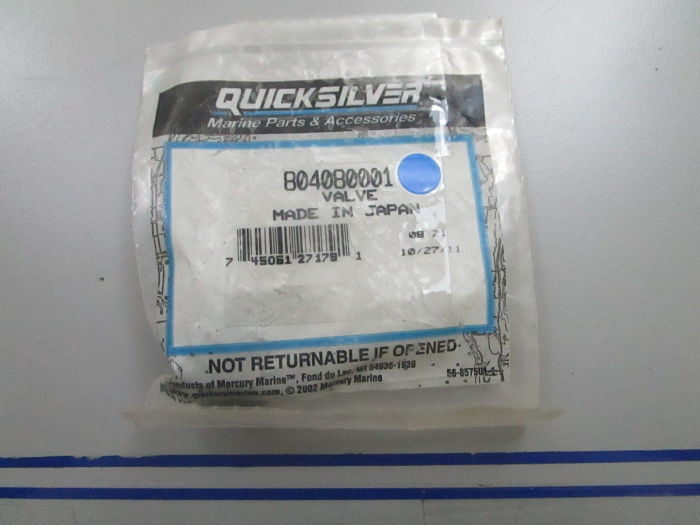 *NEW OEM* 0810 Mercury Quicksilver Valve 804080001