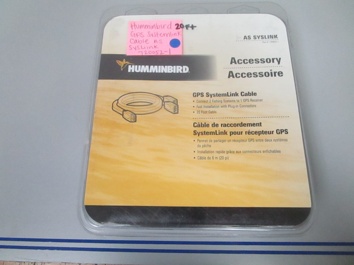 NEW OEM 720052-1 Humminbird 20' Ft GPS System Link Cable As Syslink 0720