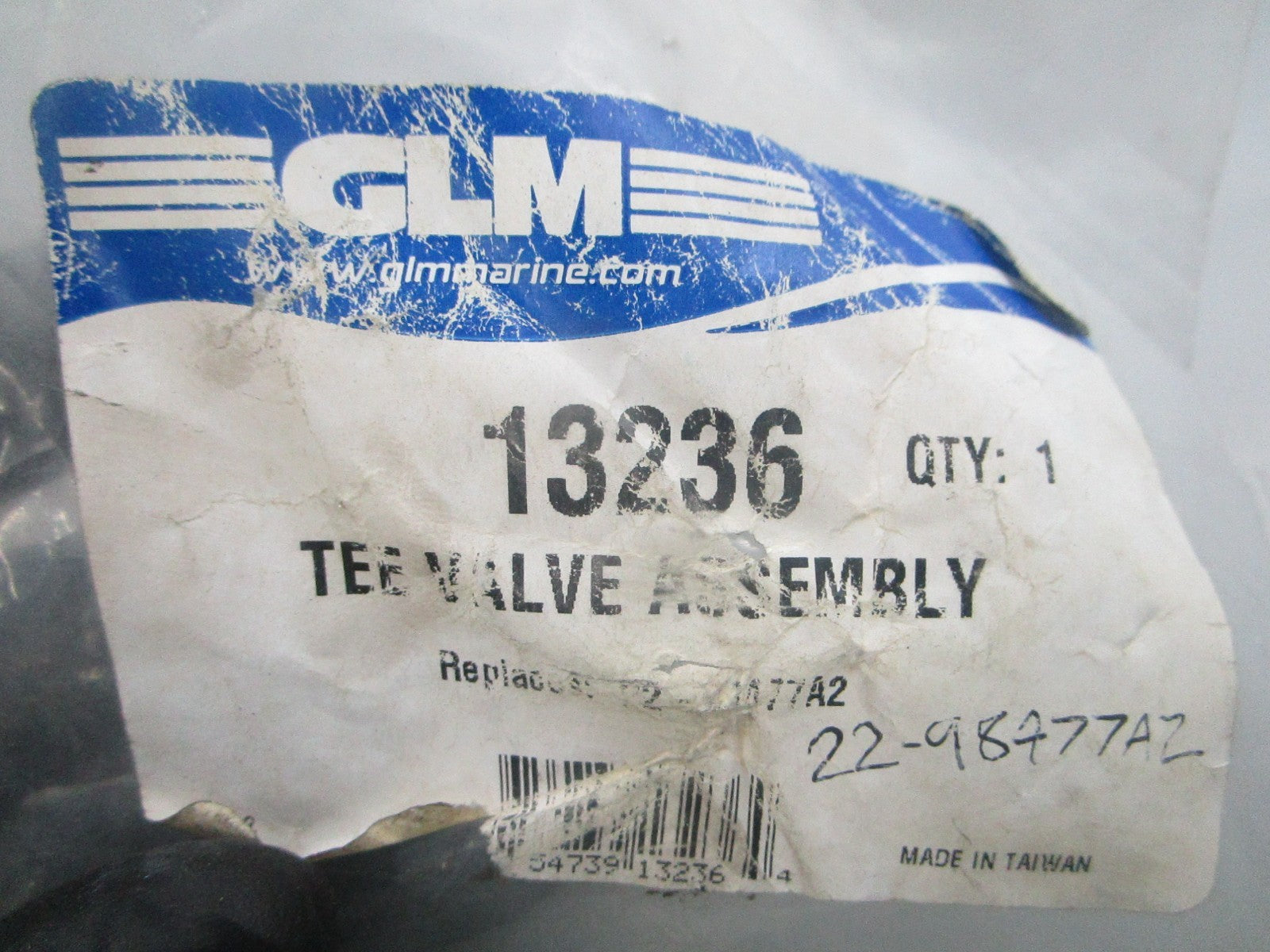 NEW GLM 13236 Replaces: 22-98477A2 Tee Valve Assembly 0810