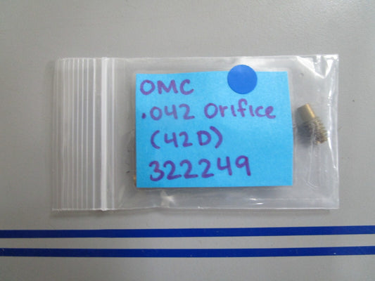 *NEW OEM* 0810 OMC Johnson Evinrude.042 Orifice (42D) 322249 0322249