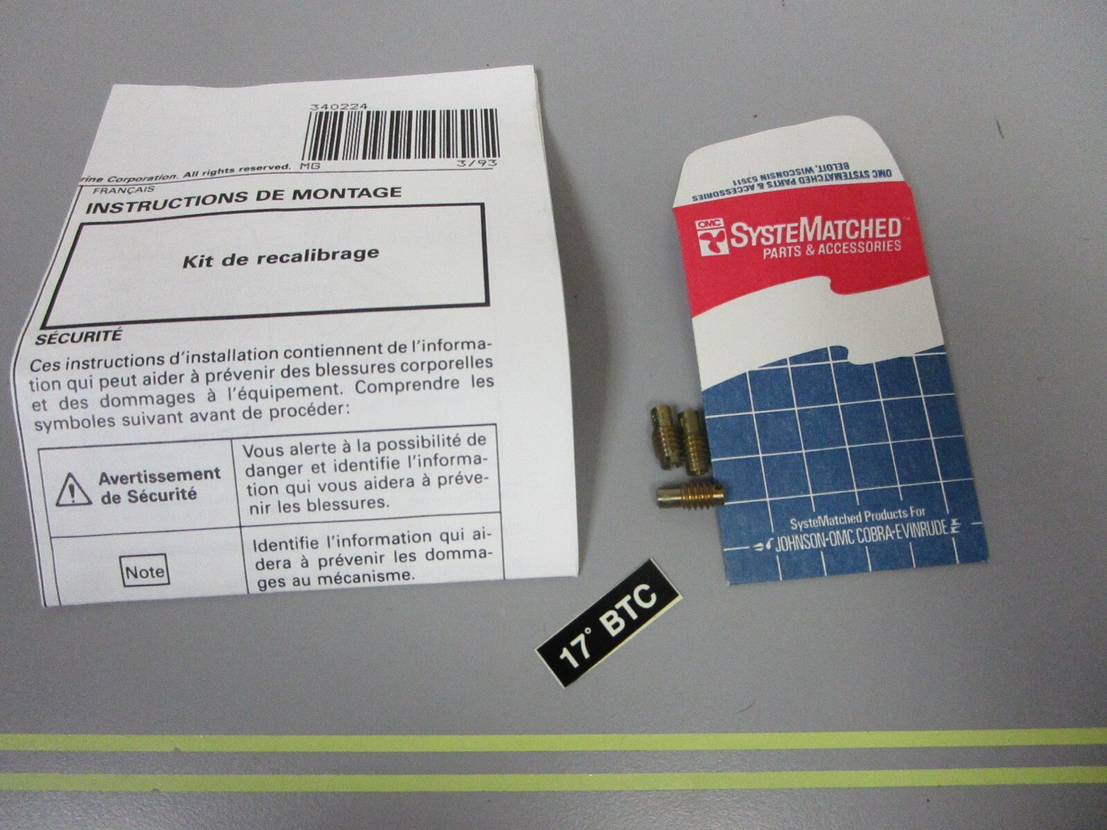 *NEW OEM* 0810 OMC Johnson Evinrude Orifice Kit 436677 0436677