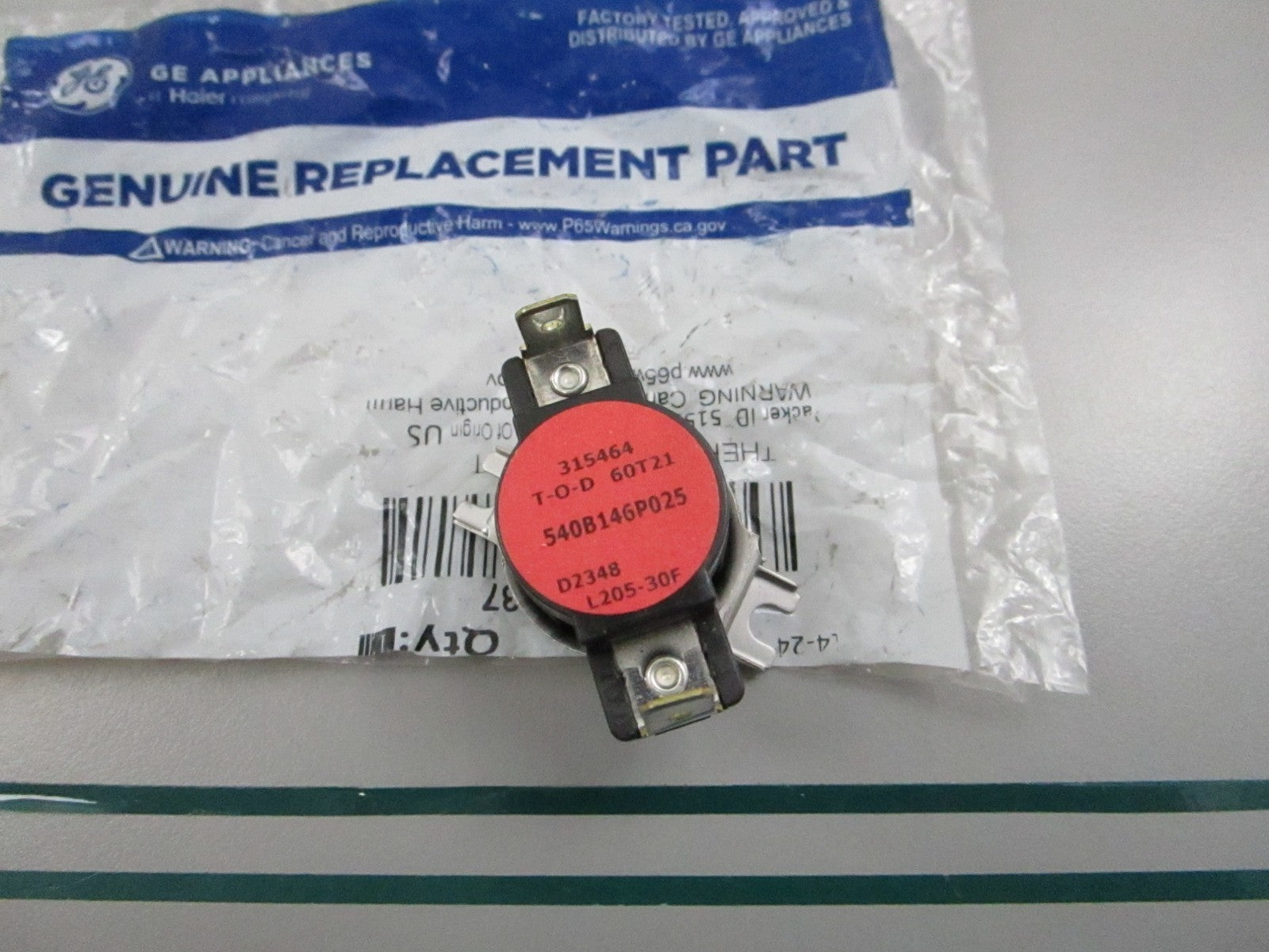 GE NEW OEM Dryer Hi Limit Thermostat WE04X31037 GTD84 PTD60 NOS 0810