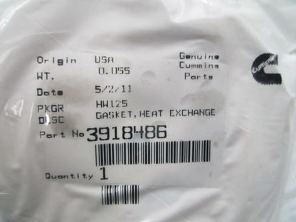 *NEW OEM* 0810 Cummins Heat Exchange Gasket 3918486