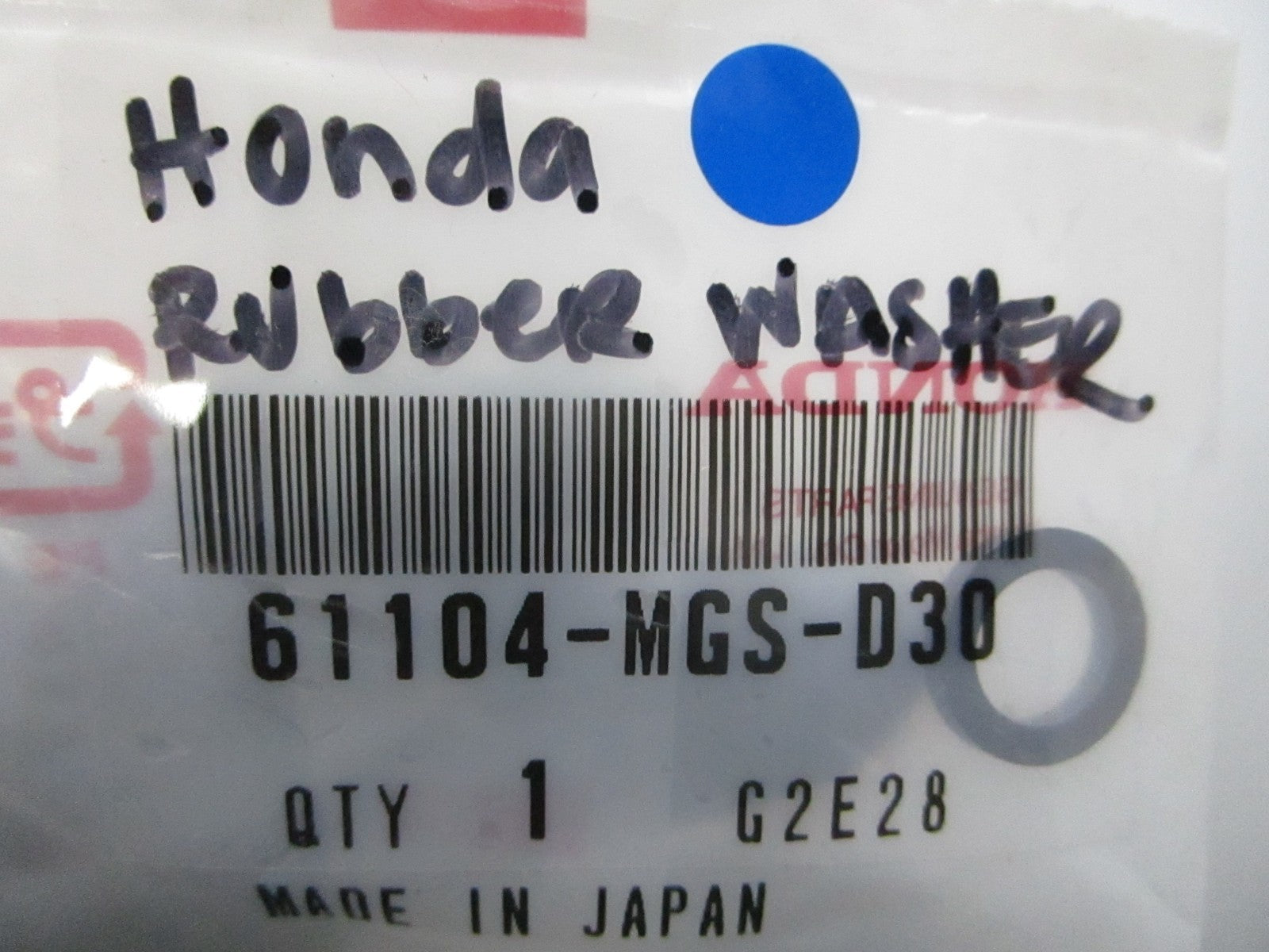 *NEW OEM* 0810 Honda Rubber Washer 61104-MGS-D30