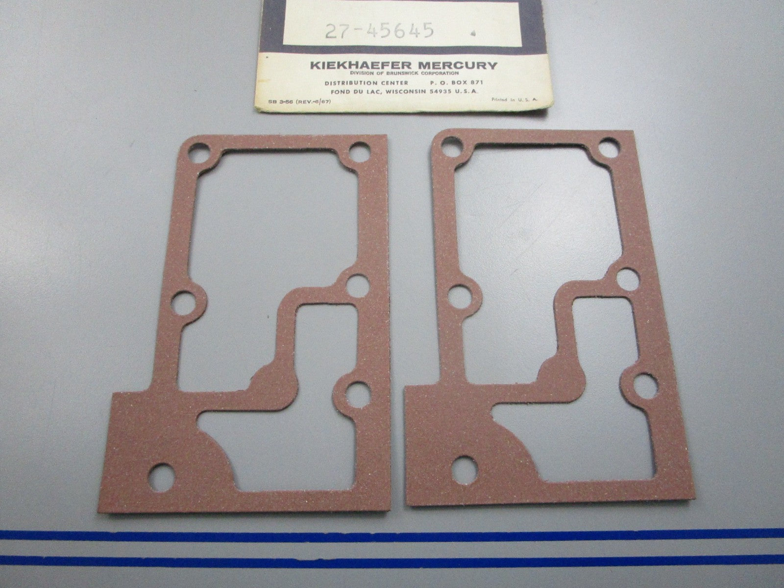 NEW OEM (LOT OF 2) 27-45645 Mercury Quicksilver Gasket 0810